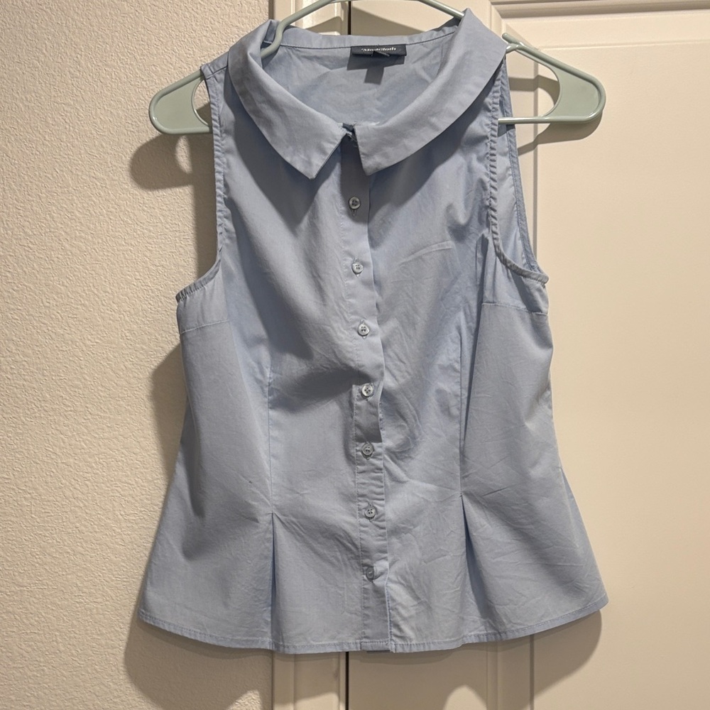 Modcloth Sky Blue Sleeveless Blouse